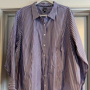 Talbots lavender and white striped long sleeve